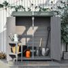 139 X 75 Fir Wood Garden Shed, with Asphalt Roof - Grey