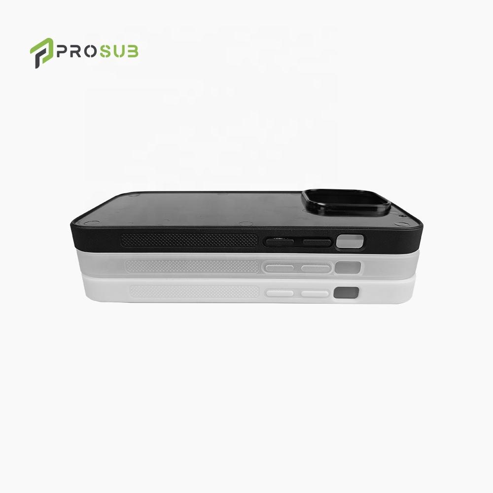 Prosub Sublimation Phone Case 2D TPU PC Sublimation Blank Phone Cover With Aluminium Sheet for iPhone 15 Series Opp Bag&For iPhone 15