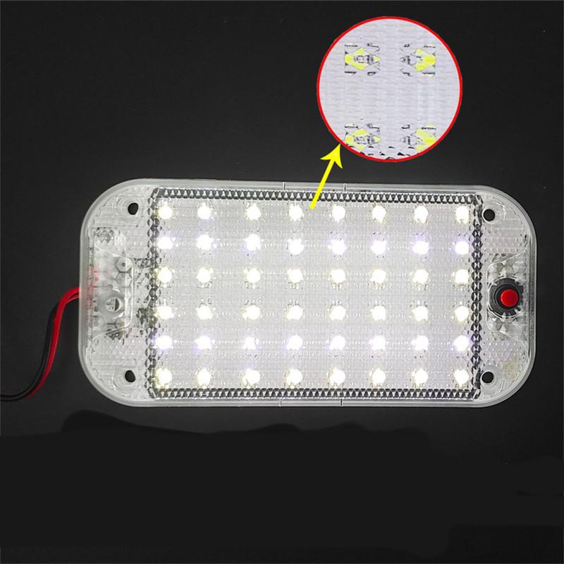 48 LED Car Interior Reading Lamp 12V-24V Panel Light Car Interior Reading Lamp High Brightness For Truck RV Boat Camper Lights