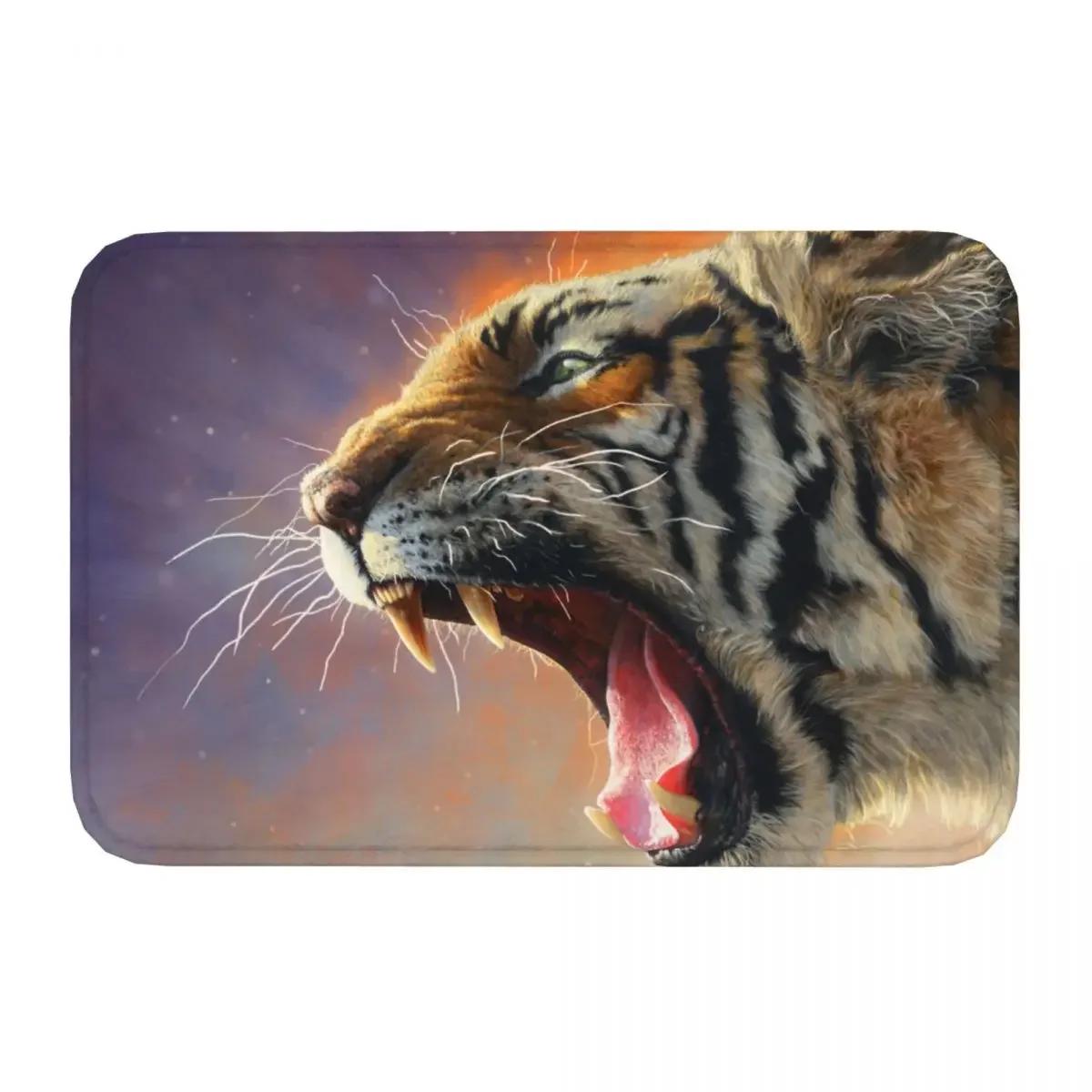 

Animals Cool Cute Bedroom Mat Tiger Growl Animal Rug Home Doormat Living Room Carpet Entrance Door 40cmx60cm