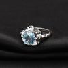 Natural Topaz Ring For Women, Camellia Fresh And Sweet S925 Sterling Silver Inlaid Natural Colored Treasure Ring