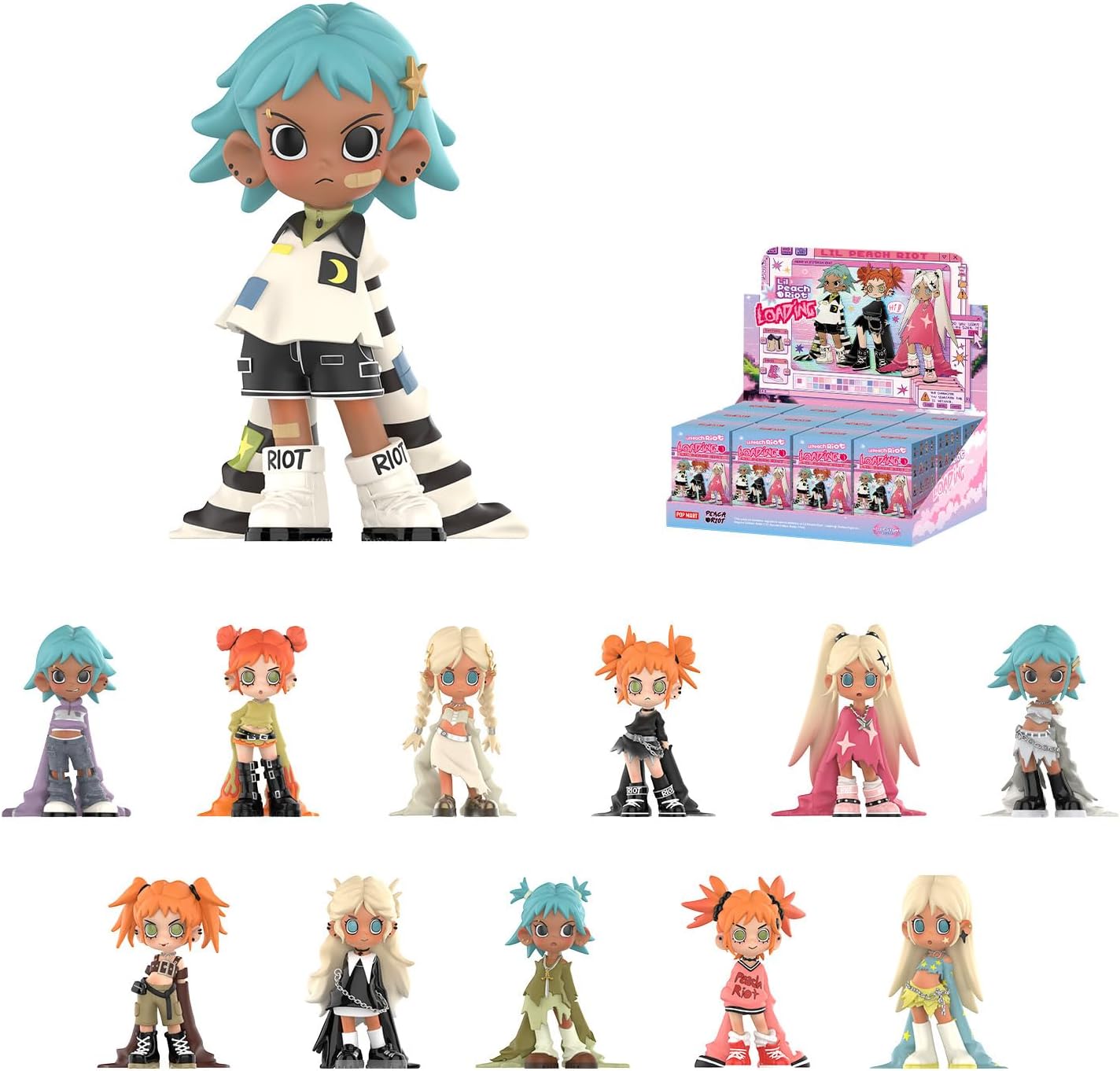 

POP MART Lil Peach Riot Загрузка! Серия фигурок-сюрпризов, праздничные подарки на день рождения для девочек и мальчиков, одна коробка