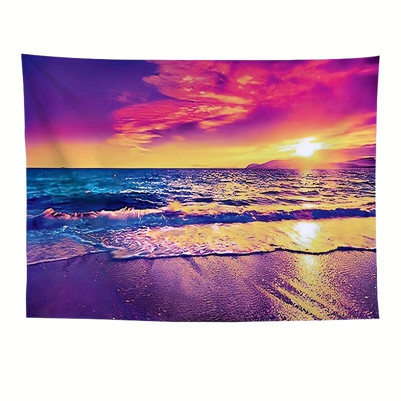 Sunset Blacklight UV Reactive Wall Hanging Tapestry Fluorescent Tapestry for Living Room  Bedroom and Home Decor