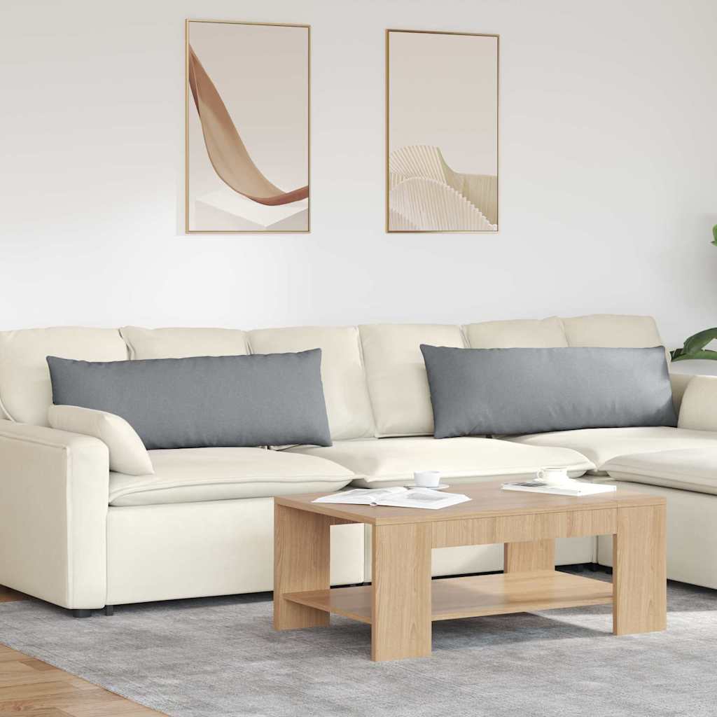 Sofa Cushions 2 Pcs Light Grey 120 X 40 Cm Fabric