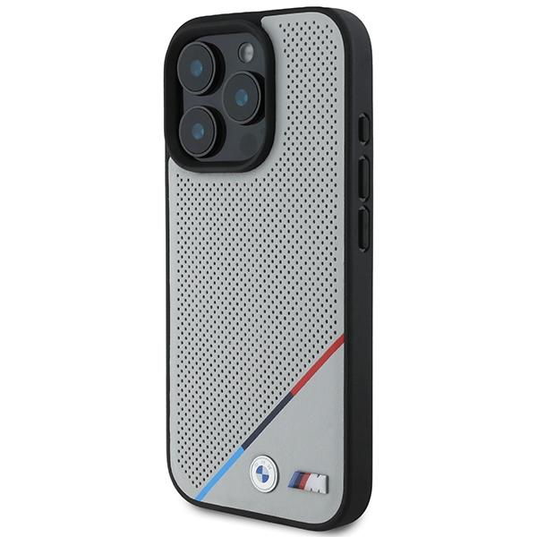 Bmw Bmhmp16L23Pupdg Iphone 16 Pro 6.3Szary/Grey Hardcase M Perforated Tricolor Line Magsafe