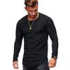 Men's Slim Fit Pleated Solid Color Long Sleeve Raglan T-shirt