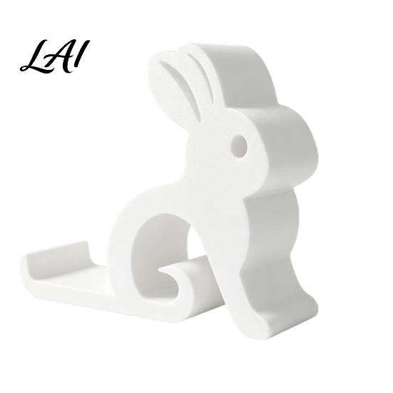 3D Printed Cell Phone Stand Cute Rabbit Holder Stand Bunny Office Desk Holder Shape Mobile Universal Hands-Free Desktop Mount for Smartphones