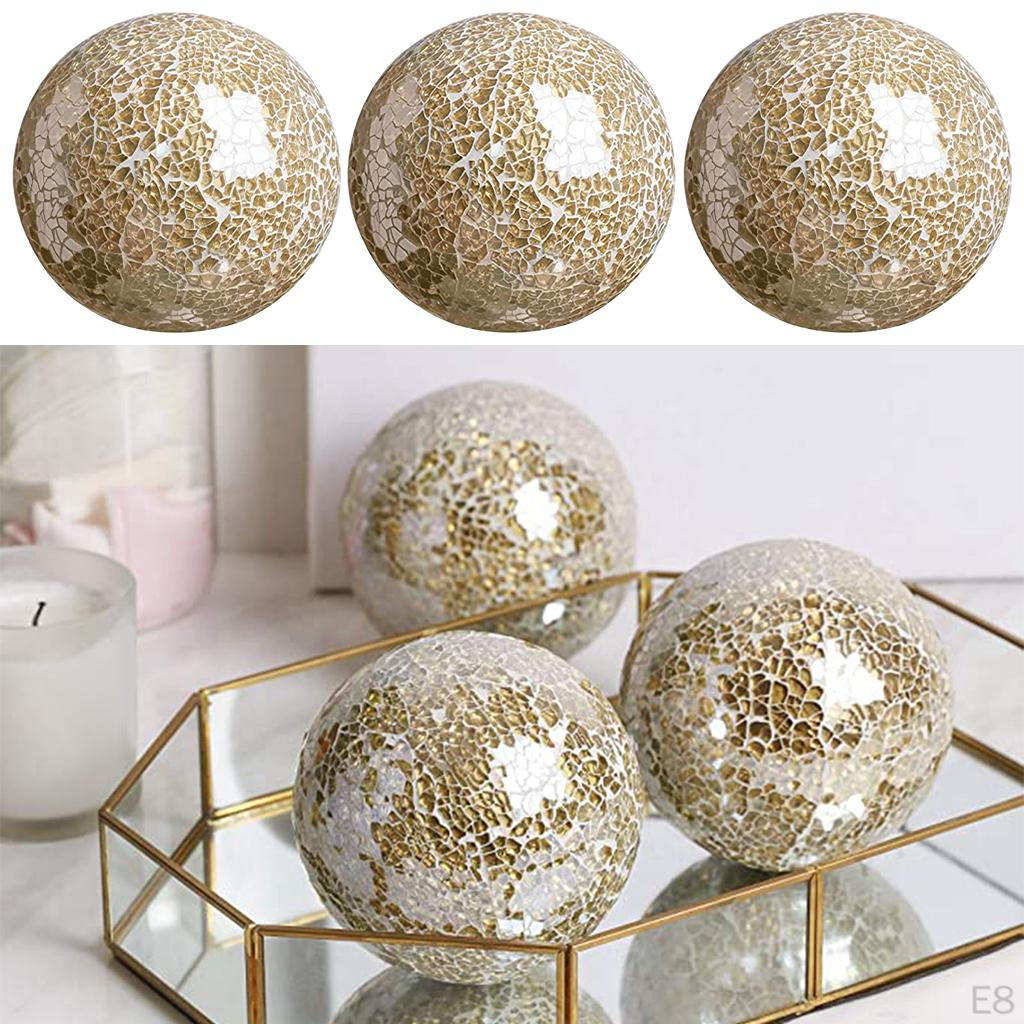 -Ball Balls Set Centerpieces Bowls 8cm Glass for Coffee Table Decor