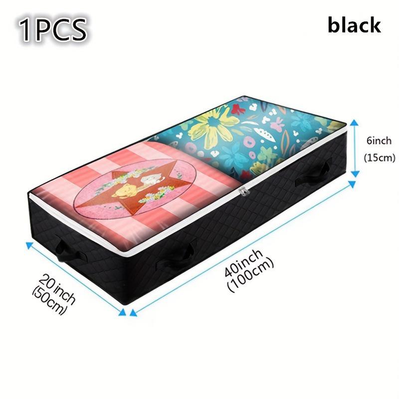 Four-Handle Foldable Underbed Storage Bag for Clothes and Quilts