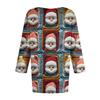 Women's Fashionable Casual Three-Quarter Sleeve Christmas Print Round Neck Top