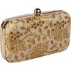 Damen Handarbeit Handbestickte Box Clutch Tasche Geldbörse Für Braut, Freizeit, Hochzeitstasche für Frauen & Mädchen Gold