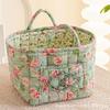 Portable Floral Foldable Storage Basket for Home Textiles and Underwear Organizer