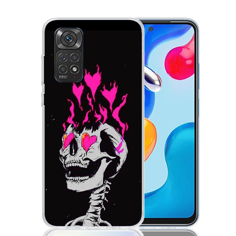 Anatomy Skeleton Heart Lovey Kiss Phone Case For Xiaomi Redmi Note 13 14 15 Pro Plus 12S 12 14S 11S 11E 10 10S 11 11T 5G 4G Cove