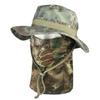 Camouflage Rundkrempenhut & Sturmhauben-Set: Sonnenschutz für den Sommer-Bergsteigen