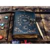 Diario in pelle fatto a mano con carta vergata, diario grimorio terzo occhio, taccuino Wiccan antico vuoto, libro speciale dell'orrore
