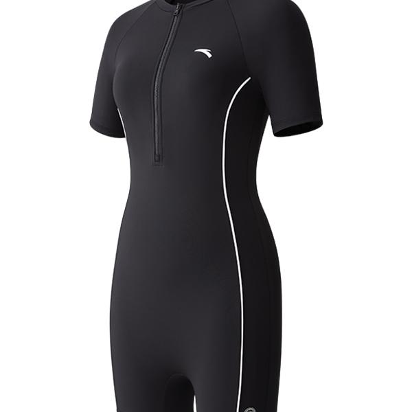 Anta Sun Protection One-Piece Swimsuit Women Swimsuit Basic-Black 1824532464-1