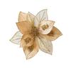 Artificial Magnolia Flowers Christmas Ornaments Glitter Decorations