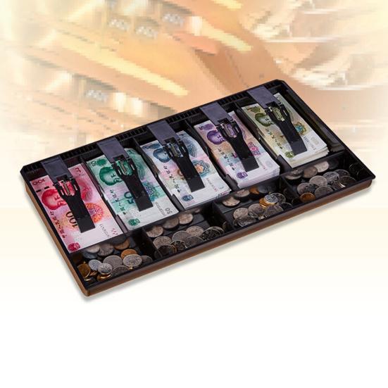 5 Grid Money Cash Coin Register Cashier Box Insert Tray Storage Drawer Organizer