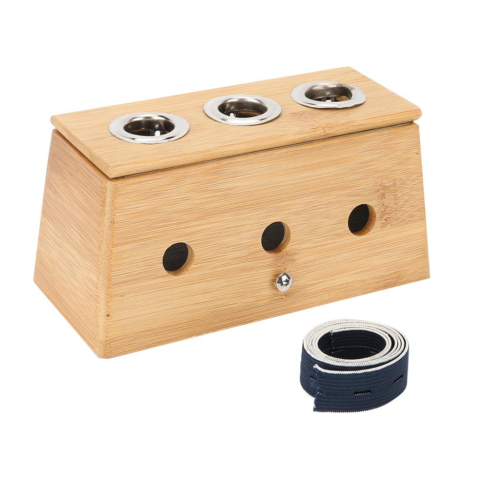 

3 Holes Moxa Moxibustion Box Acupuncture Moxa Roller Stick Holder Heating Therapy Box