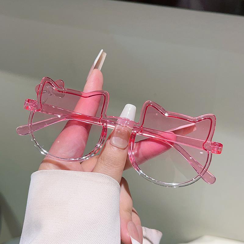 25 Irregular Sweet Bow Cat Frameless Sunglasses Princess Style Fashion Children's Fun Baby Sunglasses