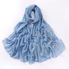 New monochrome chiffon hot diamond beads butterfly scarf female minority yarn headscarf straight hair