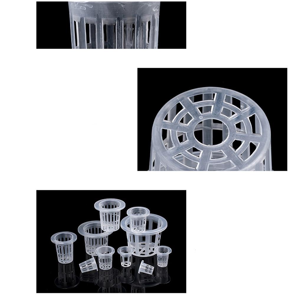 10pcs Hydroponic Baskets Plant Veg Grow Nursery Cup Pot Tray Aeroponic Planter Mini Wide Lip Design Black and White Garden Tools