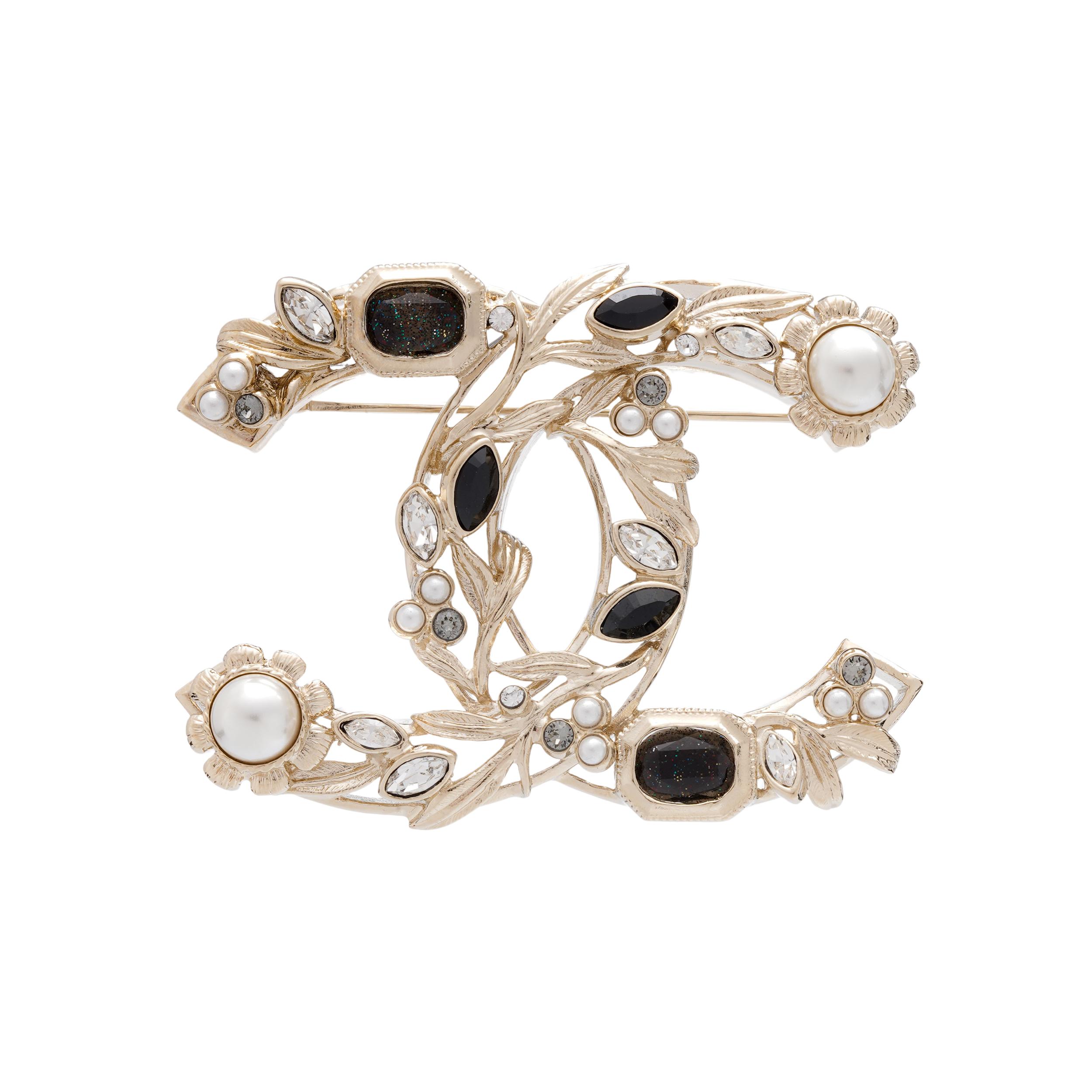 

Chanel Chic Versatile Exquisite Pearl Brooch Classic Double C Women Accessories Gold AB9630-B09609-NL143 Gold,F