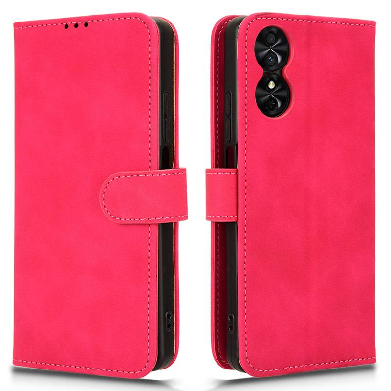 For TCL 50 SE Case PU Leather Folio Stand View Phone Cover Skin-touch