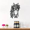 Unique Horse Metal Wall Decor - Geometric Cut Out Plaque with Flowers for Bedroom, Adding Grace To Your Home