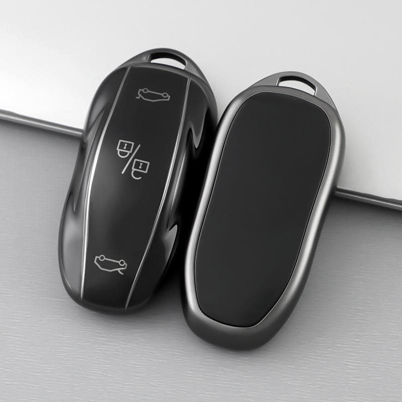 Tpu Car Remote Key Fob Cover Key Case With Keychain For Tesla Model S Model 3 Model Y