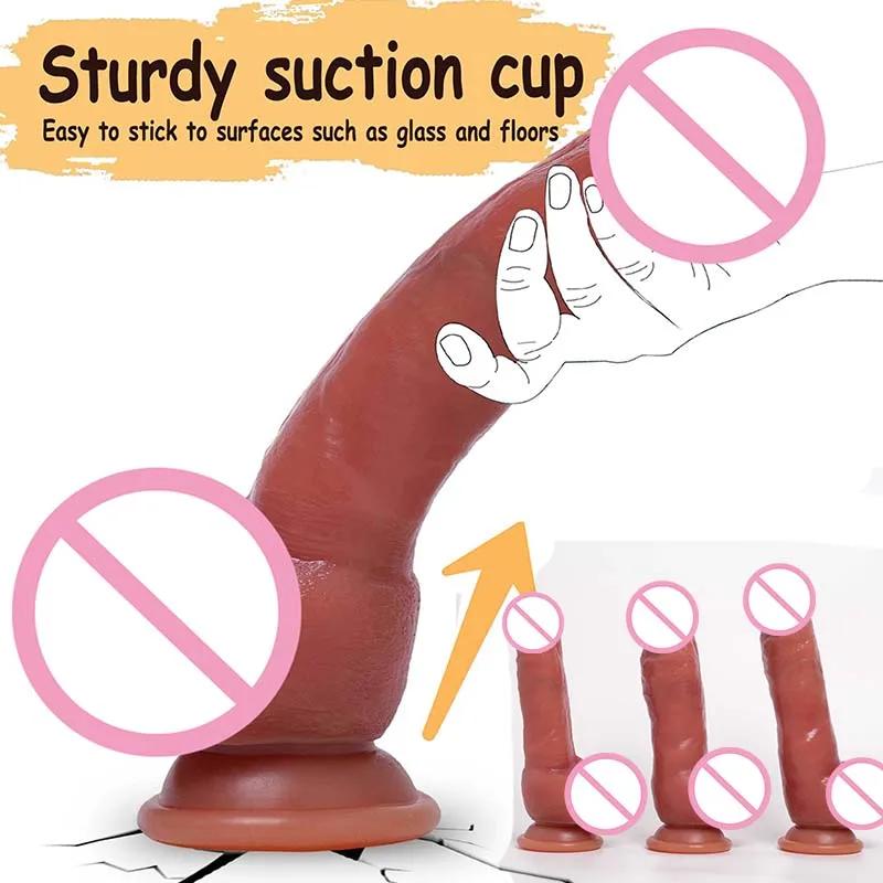 3 Size Super Realistic Dildos Soft Silicone Big Penis with Suction Cup G-spot Female Masturbator Anal Plug Sex Toy for Women Men