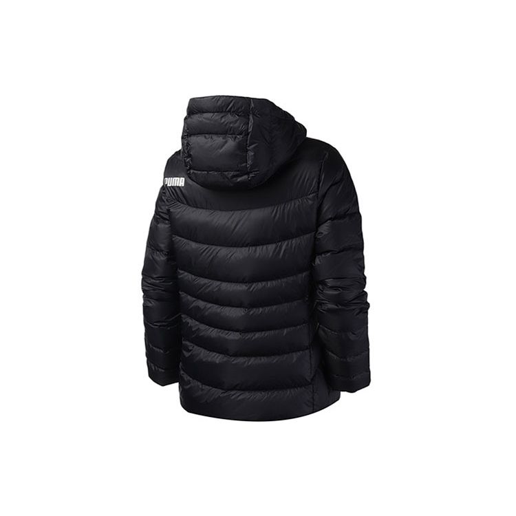 Puma Warm Hooded Casual Sports Down Jacket Women Jacket Black 580928-01