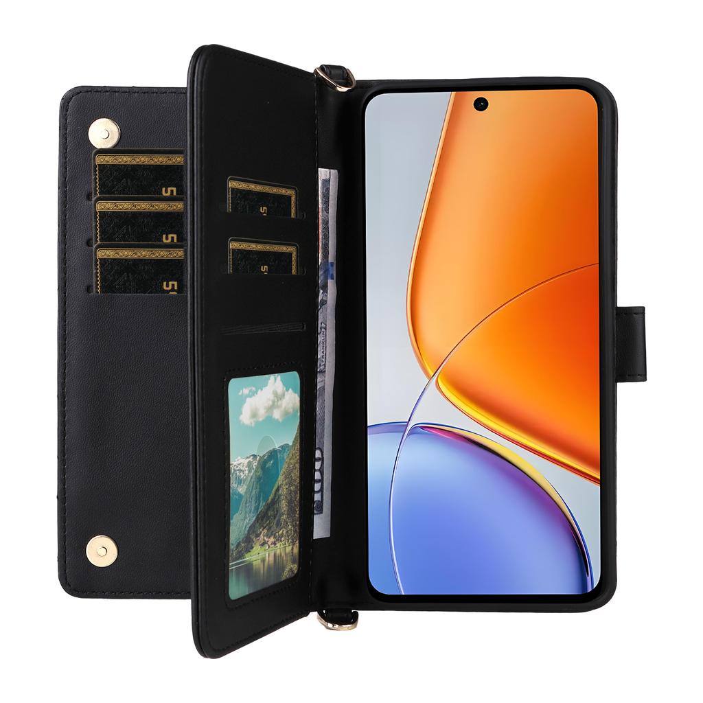 For Vivo Y39 5G/Y300i 5G Wallet Case with Shoulder/Wrist Strap Leather Phone Cover Stand