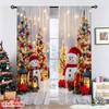 2Pcs Polyester Festive Snowman Christmas Printing Window Curtains Birthday Party Decoration Backdrop Drapes for Living Room