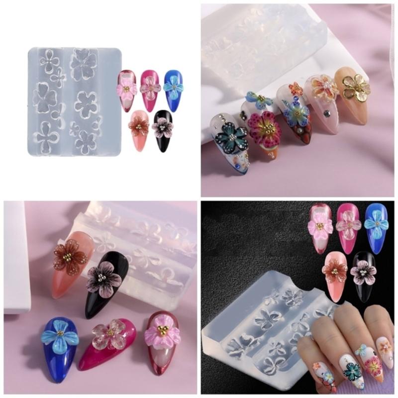 Professional 3D Floral Nail Molds Set With Silicone Sculpting Pen For Epoxy Resin Art Creations And Nail Art