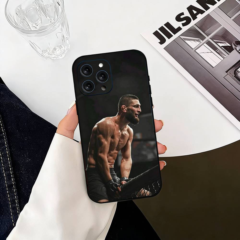 The Eagle K-Khamzat Chimaev Phone Case For iPhone 17,16,15,14,13,12,11 Plus,Pro Max,XS,Soft Silicone Black Cover
