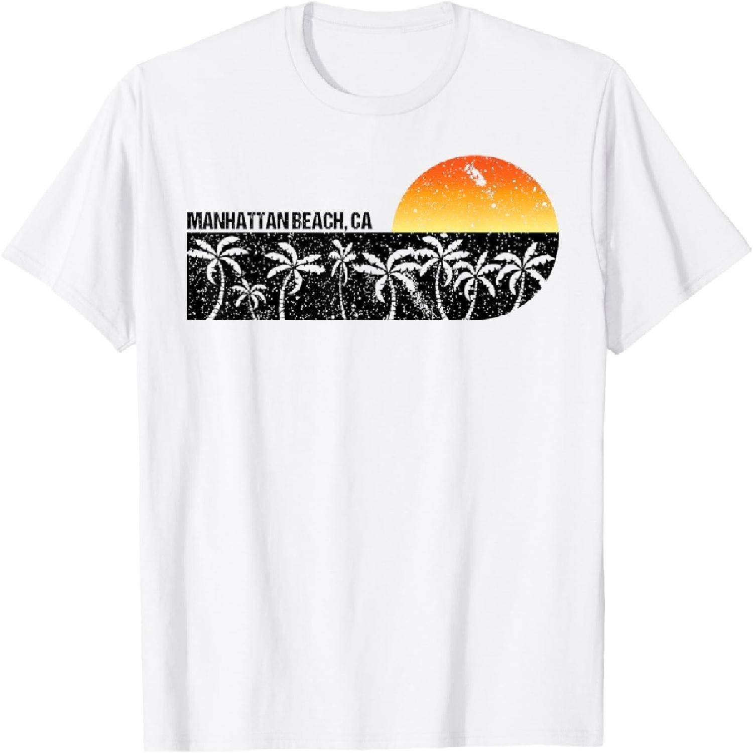 Retro Manhattan Beach California Beach Sunset T-shirt T-Shirt S