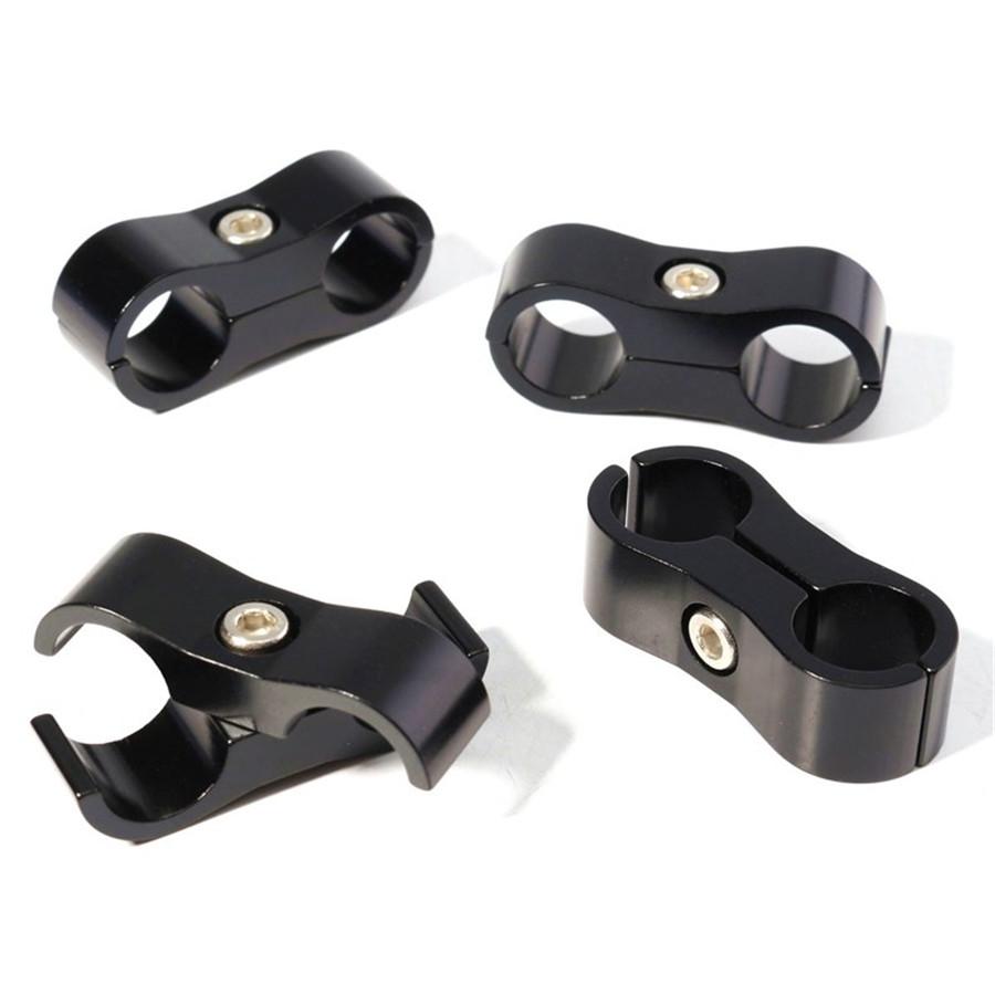 4pcs Black AN -6 AN6 14MM Braided Hose Separator Clamp Fitting Adapter Bracket