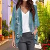 Ladies Fashion Loose Casual Print Beach Holiday   Sleeve Chiffon Cardigan