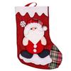Large Christmas Stocking with Santa Design for Hanging by Fireplace Fabric Stocking Offering Space for Treats and Toys