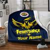 1pc Fenerbahçe Spor Kulübü Blanket with Custom Name, Gift, for Men and Women, Soft Blanket, Good for Sofa Bed Couch Travel, Lightweight Flannel Blanke