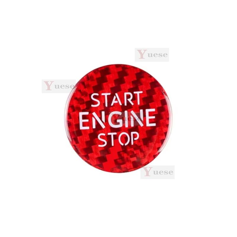For Volkswagen Touareg 2018- Car Engine Start Stop Button Cover Real Carbon Fiber Sticker