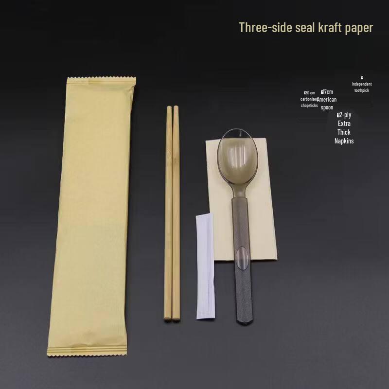 ZISIZ Premium Disposable Bamboo Spoon and Chopsticks Set