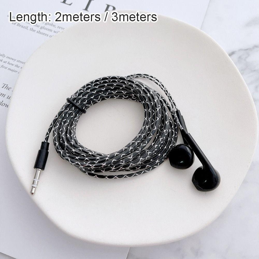 1Pcs 2m/3m Cable Length Wired Headset Black White Anchor Bass Earplugs Monitoring Recording 3.5mm Computer Game Live Headphone