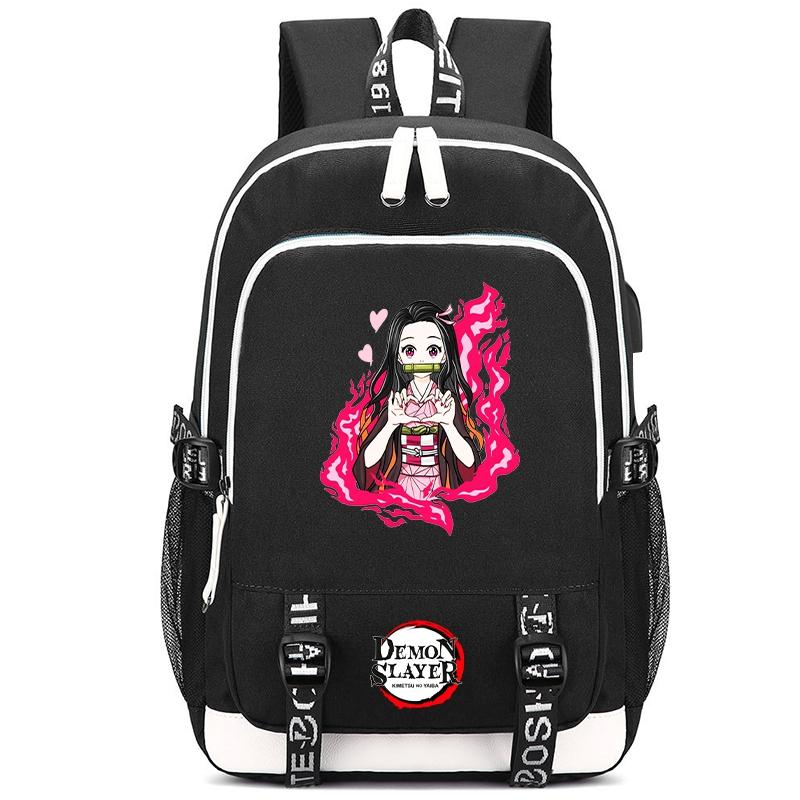 Anime Demon Slayer Canvas Backpack Printed Backpack for Girl Boy Gift Back To School Bookbag Men Women Travel Bag Mochila