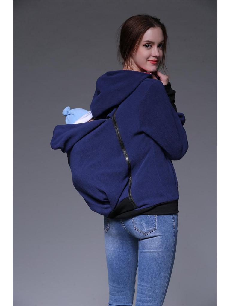 Sudadera con capucha y cremallera multifuncional tipo canguro para mujer 2024 - Estilo tres en uno para Otoño/Invierno.