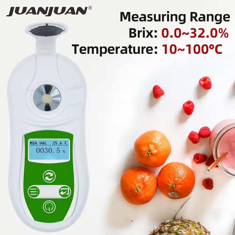 

Digital Sugar Refractometer Portable Brix Meter Food Fruit Honey Sugar Brix Refractometer 0~32% 0~53% Sugar Concentration Tester