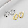 Geometry Irregular Smooth Metal Ear Buckle Earrings for Women Girls Vintage Fashion Gold Color Oval Earrings Punk Zircon Set
