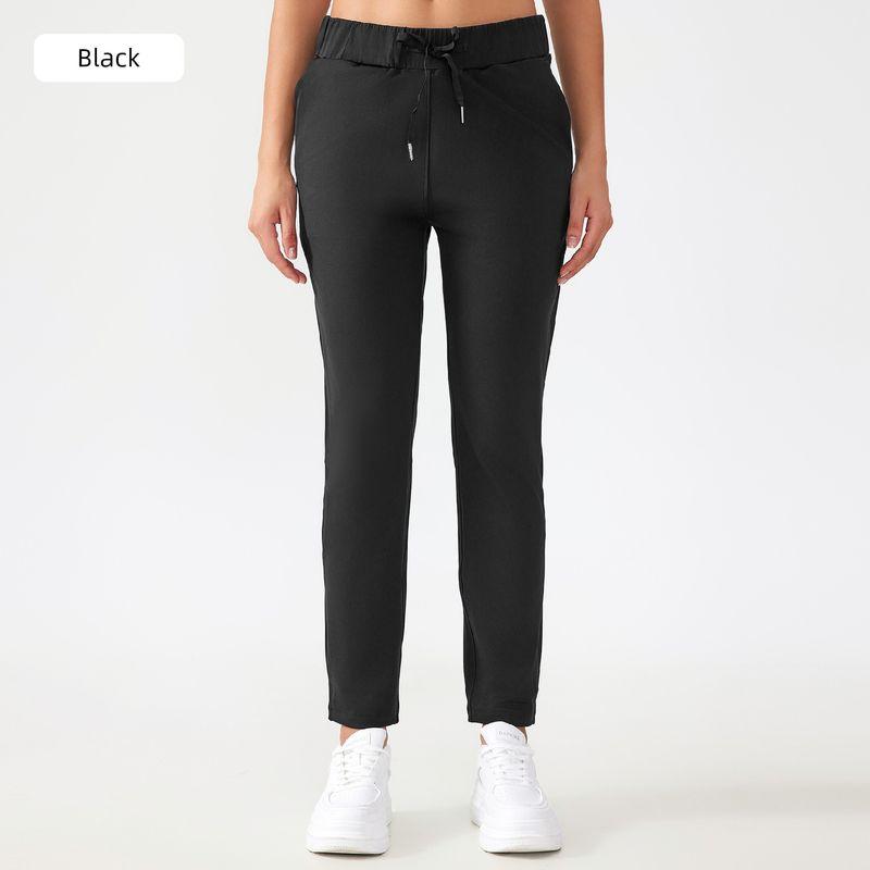 

Lu Same Summer Thin Casual Exercise Workout Pants Women s Straight-leg High Elastic Slim Fit Drawstring Waist Yoga Pants Black M