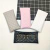 Super Soft Premium Faux Leather Glasses Case | Compact Quilted Design, Secure Closure, Stylish Carry-On | (3 Colors Available) White/Black/Pink